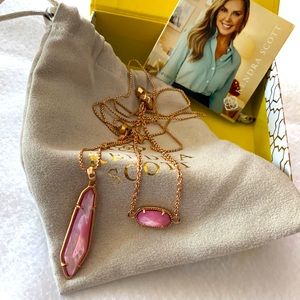 Kendra Scott rose gold pink mother of pearl necklace and bracelet - 2 item set!